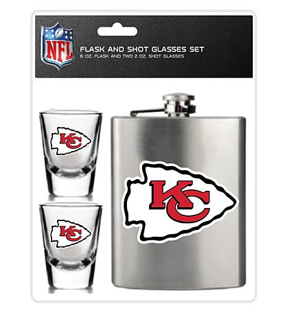 NFL 3pc Flask & Shot Glasses Set